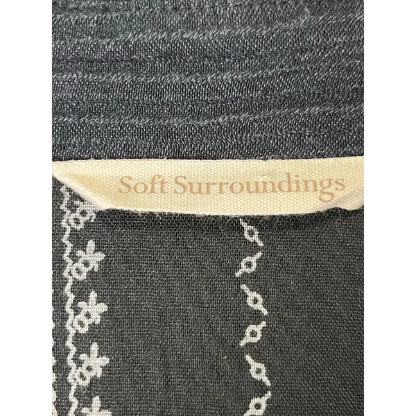 Soft Surroundings Black Crinkle Button Front Jumpsuit Boho Artsy Lagenlook MP - Image 5
