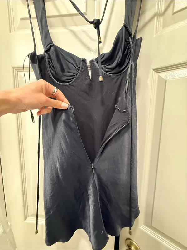 Free people Stella mini dress size small satin - Image 7