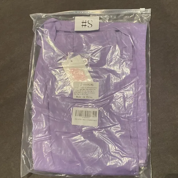Women’s Purple 100% Linen Casual Wide Leg Pants with Drawstring Size S NWT - Image 9