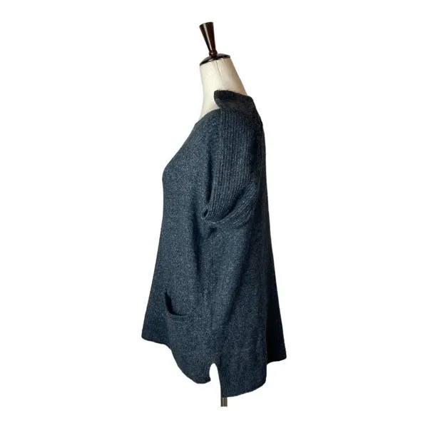 Abercrombie & Fitch Gray Boat Neck Pocket Front‎ Pullover Tunic Sweater Size S - Image 4