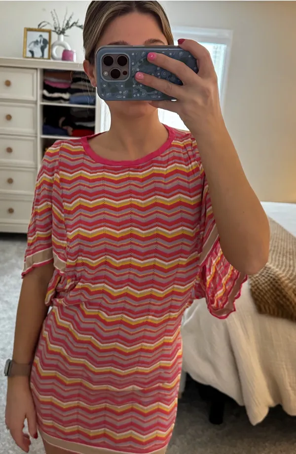 Boutique Chevron mini dress coverup - Image 3