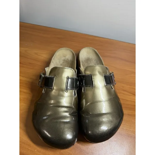 Betula by Birkenstock Womens Patent Leather Mules Shoes Gold Ombre EU 41 US 10 - Image 4