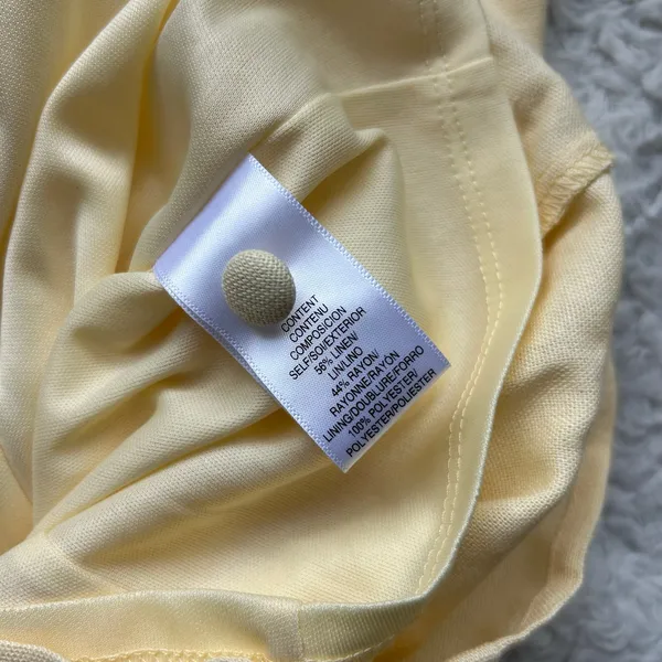 WAYF Linen Blend Butter Yellow Coquette Top Size Small - Image 13