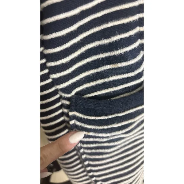 Brooks Brothers Supima Cotton Nautical Cardigan‎ Sweater XL Navy/White Striped - Image 9