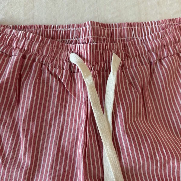 Women's Pull On Drawstring Waist Below Knee Wide Leg Capri Size L #260663 - Image 3