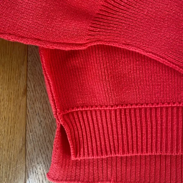 Zenana red boxy fit ribbed sweater pullover - Image 5
