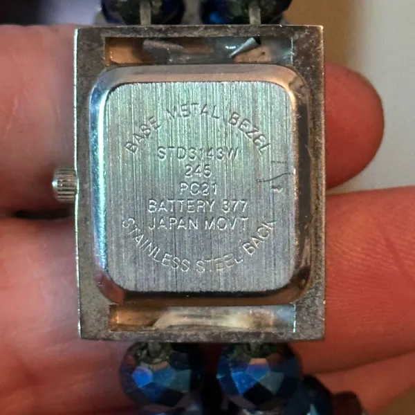 Studio Time blue crystal bead stretch band watch - Image 6
