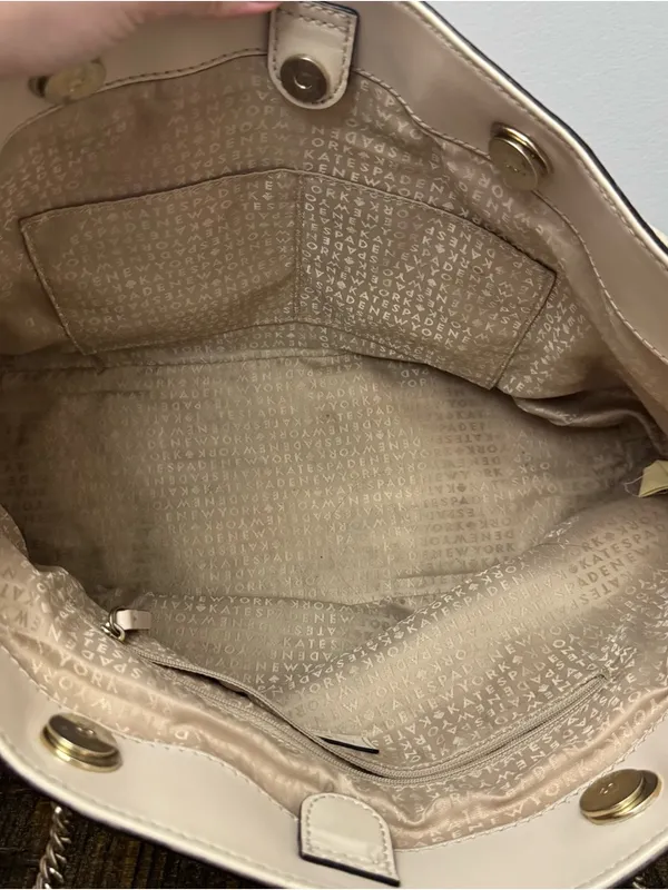 Kate Spade New York Embossed Ostrich Leather Tote Bag Purse - Image 7