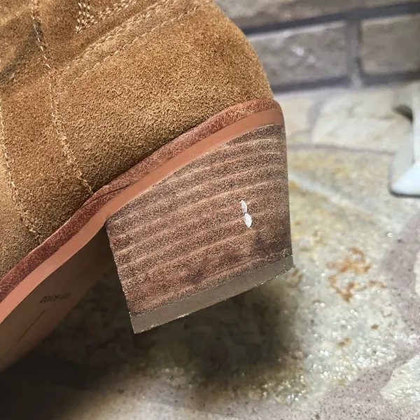 Dolce Vita Solow Suede Pointed Toe Cowboy Western Boots Suede Brown Tan 7.5 - Image 4