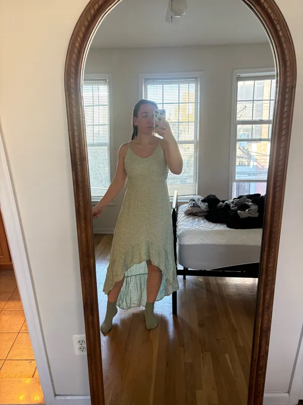 Kiwi & Punch Green and White High Low Maxi Dress - Image 3