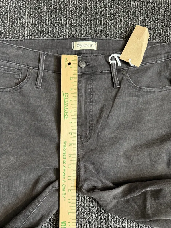 Madewell 9” High Rise Skinny Jeans Women’s 34 Tall Black Destroyed Stretch NWT - Image 2
