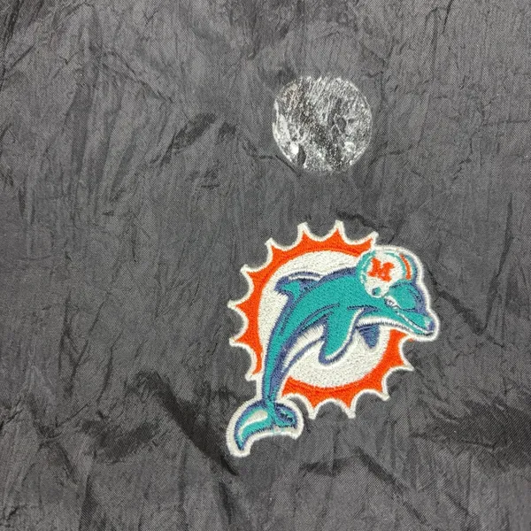 Miami Dolphins Jacket Mens 2XL Black NFL Logo Athletic Pullover Windbreaker - Image 3