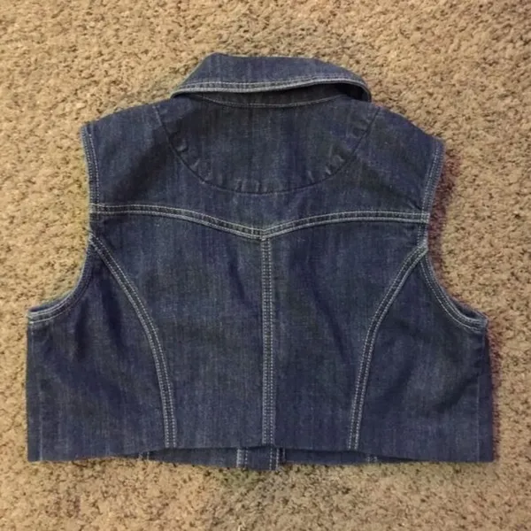 Christopher Banks Cropped Denim Vest Womens M Used - Image 4