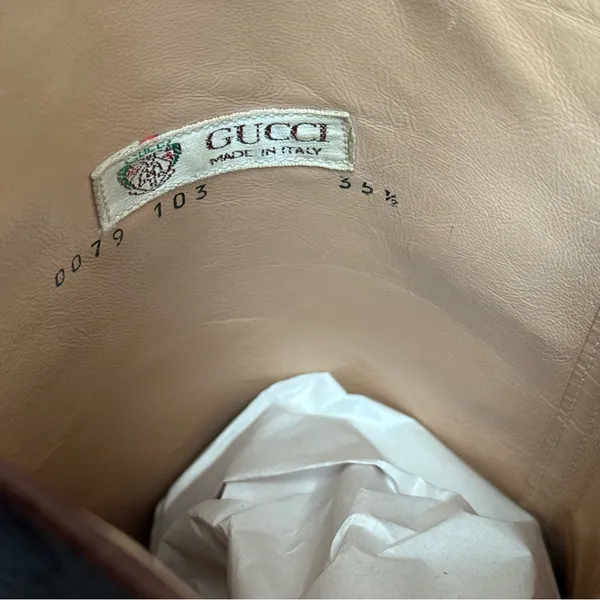 Vintage Gucci Tall Brown Leather Riding Boots 35.5 5.5 - Image 9