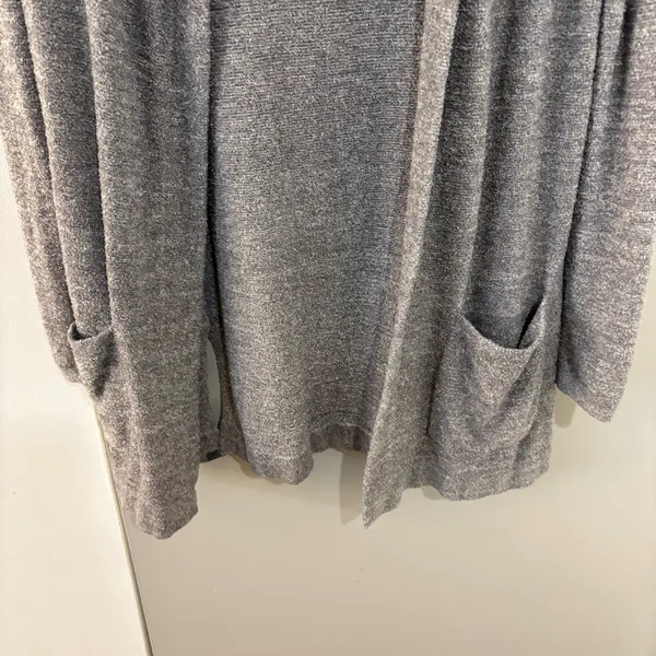 Barefoot Dreams Cozychic Lite Grey Cardigan Sweater - Image 3