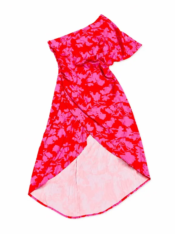 Pink Abstract Floral Wrap Maxi Dress XL Resort Vacation dopamine dressing - Image 6