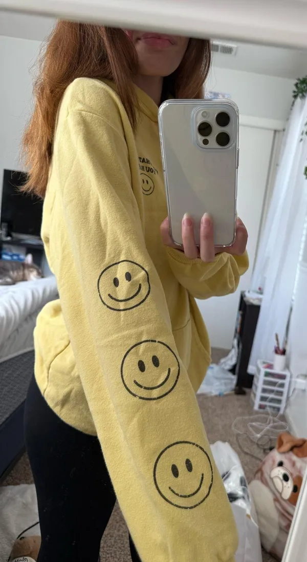 Yellow Tilly’s Smilely Face Hoodie - Image 2