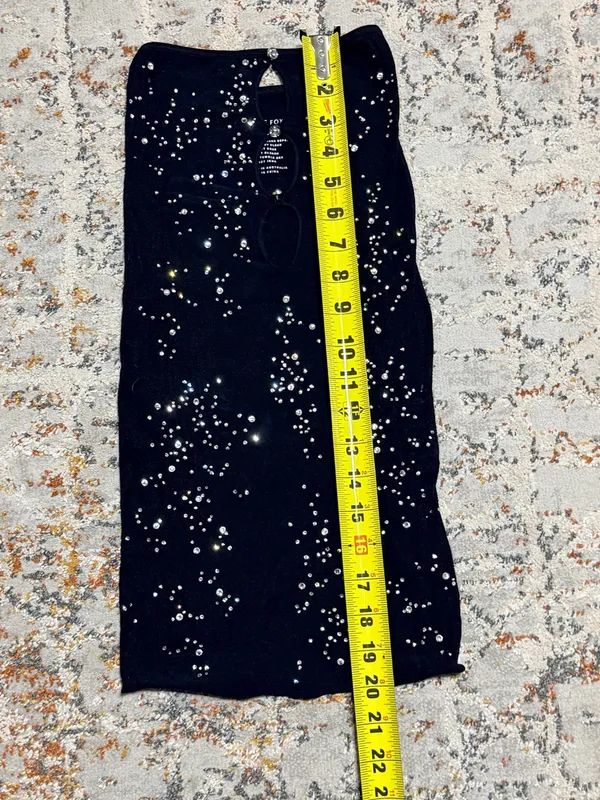 WHITE FOX It's All About Me Strapless Rhinestone Diamante Mini Dress black - Image 4