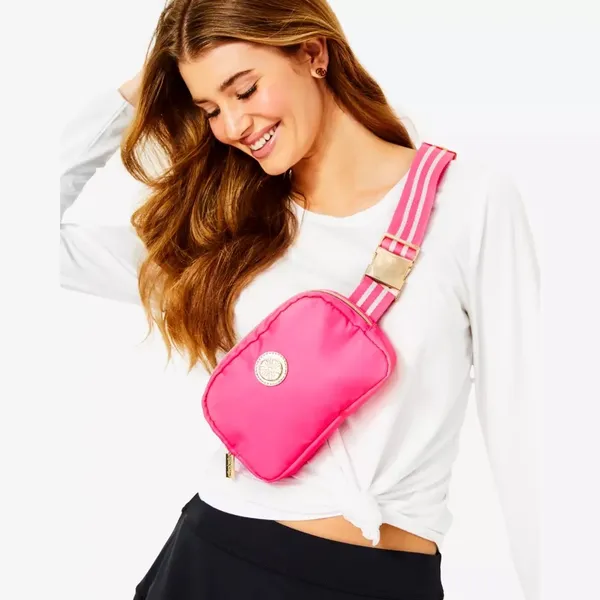 NWT Lilly Pulitzer Jeanie Belt bag Roxie pink fuchsia Barbie sold out blogger - Image 5
