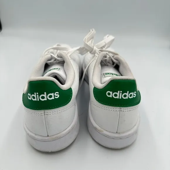 Adidas Advantage Clean QT White Green Stripe Sneakers Women's‎ Size 8.5 Vegan - Image 6