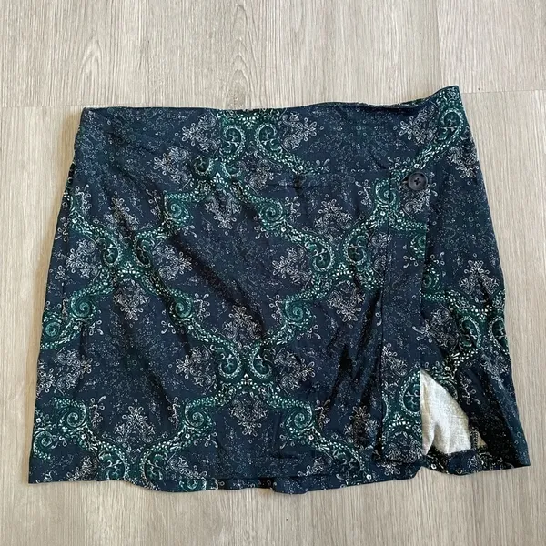 Free People Take It Easy Paisley Print Mini Skirt | Blue | Size 6 | NWOT - Image 3