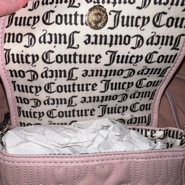 Juicy Couture Dusty Rose Pink Crossbody Bag with Gold hardware and rhinestones‎ - Image 5