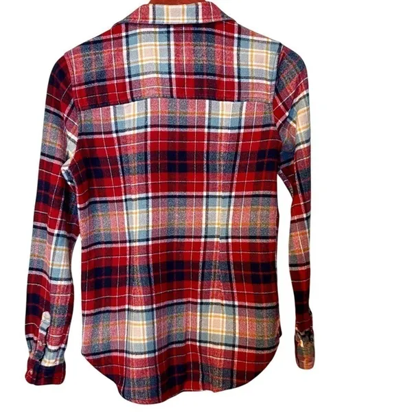 American Eagle Outfitters Red/White Checkered Slim Fit Button-Down Shirt - Image 3
