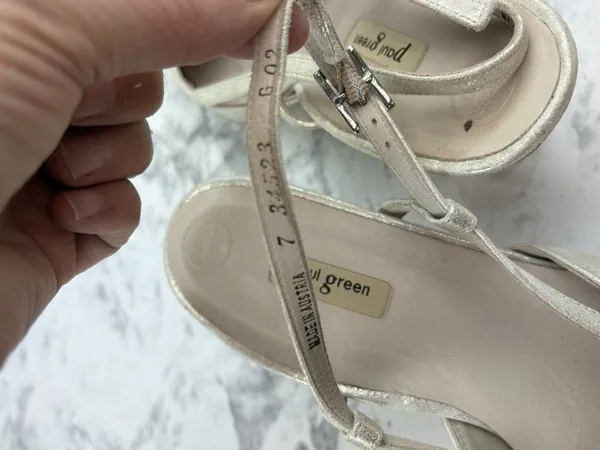 *Paul Green Tabitha Kitten Heels Womens Size 7 Metallic Gold Ivory Quiet Luxury - Image 14