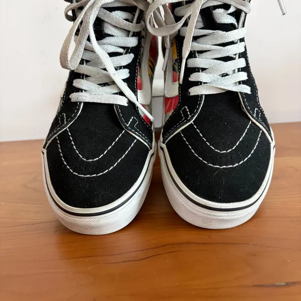 Vans Sk8-Hi Floral Black Hibiscus High Top Sneakers Mens 6 Womens 7.5 721356‎ - Image 4