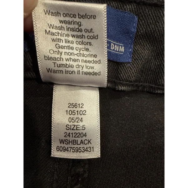 Project Indigo Black Denim Skort Size 5 NWT Stretch Jean Mini Skirt Shorts - Image 4