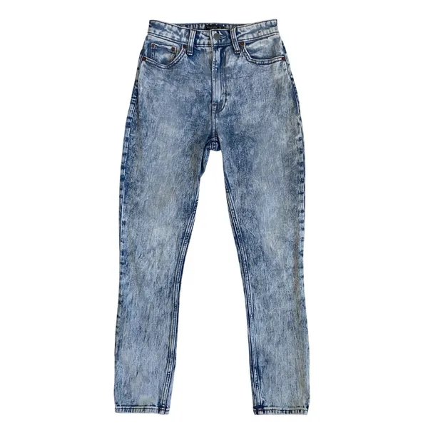 Abercrombie & Fitch Simone High Rise Slim Blue Acid Wash Jeans Size‎ 25 0R - Image 11