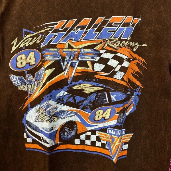 Urban Outfitters Van Halen brown nascar Style Tshirt size small - Image 2