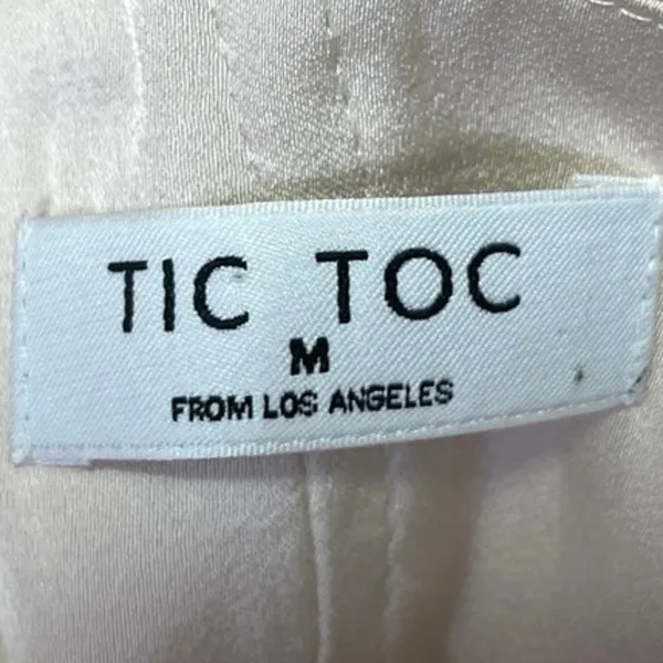 Tic Toc Cream Gold Strapless Lace Up Party Night Club Corset Mini A-line Dress M - Image 5