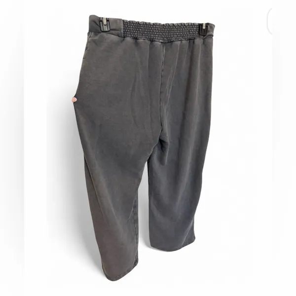 Daily Practice by Anthropologie Charcoal Gray Wide Leg Pull-On Sweats Small - Image 2
