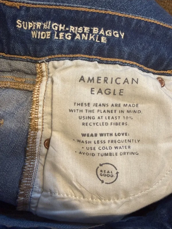 American Eagle Super High Rise Baggy Wide Leg Ankle jeans size 00 - Image 6
