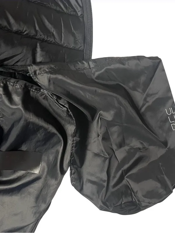 UNIQLO Ultra Light Down Black Puffer Jacket Zipper Front Womens Size XL - Image 7