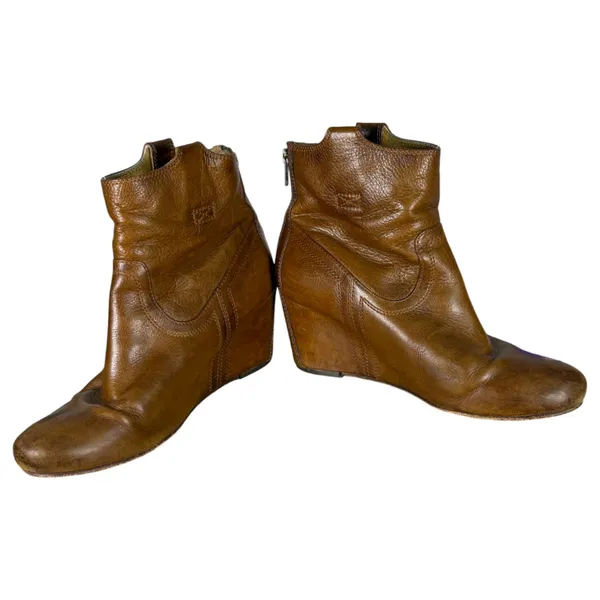Frye 3470656-COG Carson Wedge Ankle Booties Cognac Brown Size 9.5 - Image 9