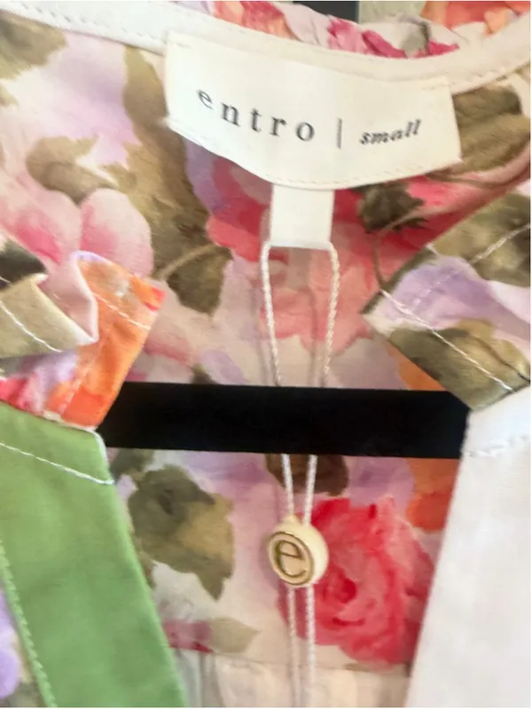 Entro Floral Print Contrast Trim Mini Dress Size S - Image 7