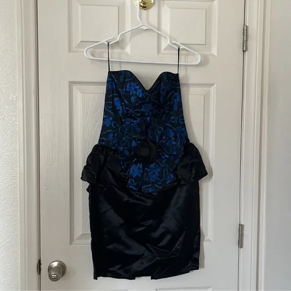 Gunne Sax Jessica Mc Clintock bust black / blue dress size 6 - Image 11