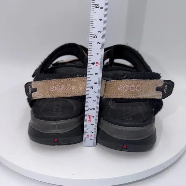Ecco Yucatan Sandals Beige Black Nubuck Leather Hiking Walking Shoes Women 7-7.5 - Image 5
