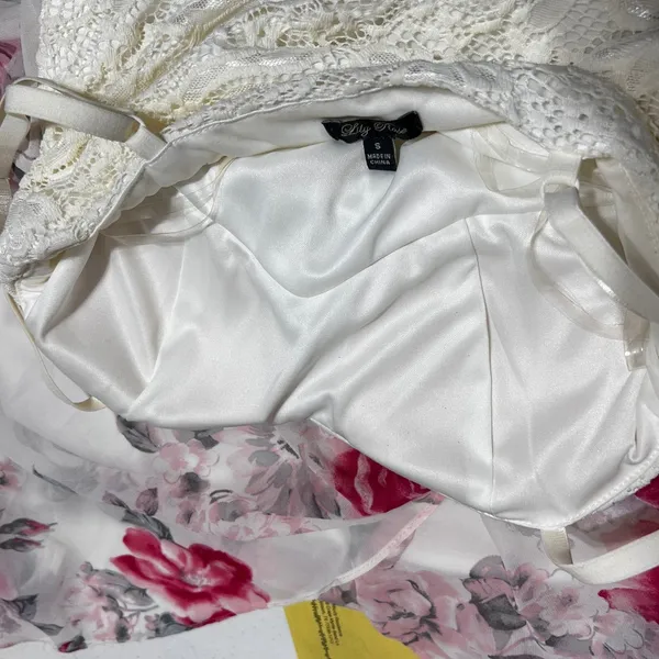 Lily Rose Babydoll Cottage Maxi Dress‎ S Floral Lace Chiffon Y2K Coquette Fairy - Image 10