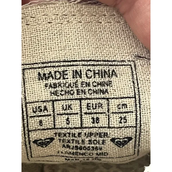 Roxy Woven Canvas Chukka Bootie Women 8 Gray Espadrille‎ Lace Up Mid Top Boho - Image 9