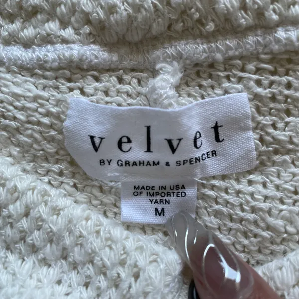 Velvet By Graham And Spencer Poncho Butterfly Sleeve Knit Pullover Cream M - Image 6