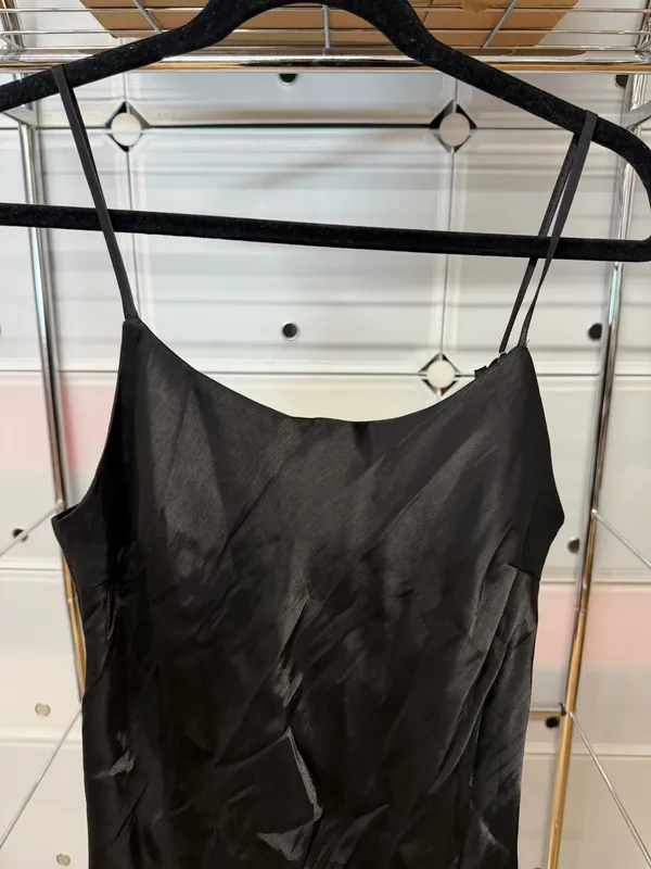 Forever 21 Black Satin Mini Slip Dress - Image 2