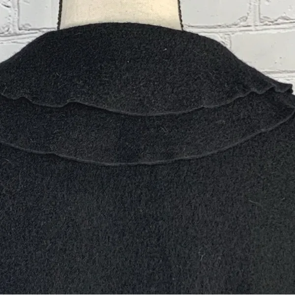 Pendleton Black Wool Jacket Women’s Button Front Ruffle Collar Classic Size Med - Image 12