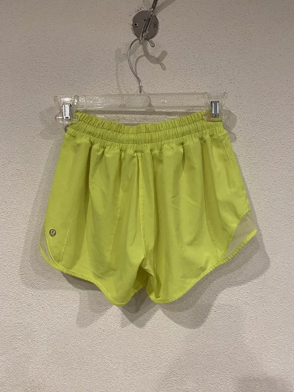Lululemon Shorts Womens 2 Tall Yellow Elastic Waist Drawstring Running - Image 6