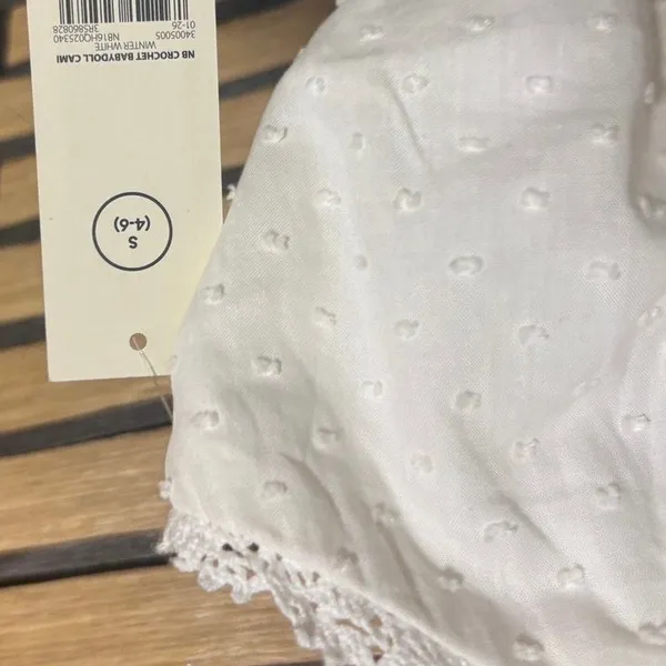 No Boundaries Cream Cotton Babydoll Cami with Crochet Trim Size‎ Small - Image 5