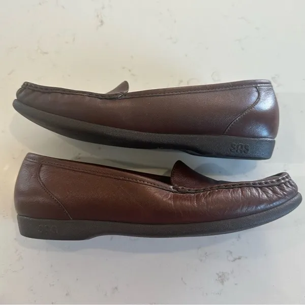SAS‎ Women’s Simplify Leather Moccasin Loafers Shoes Antique Wine Brown Size 9 - Image 8