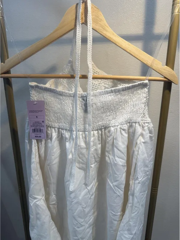 NWT Brand New boho chic with top crochet White - Image 4