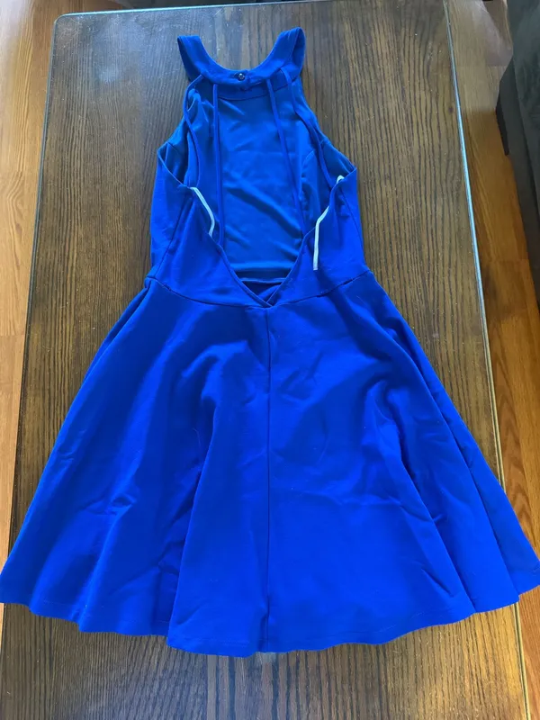 Speechless Cobalt Blue Strappy-Back Fit-and-Flare Dress Size Large - Image 2